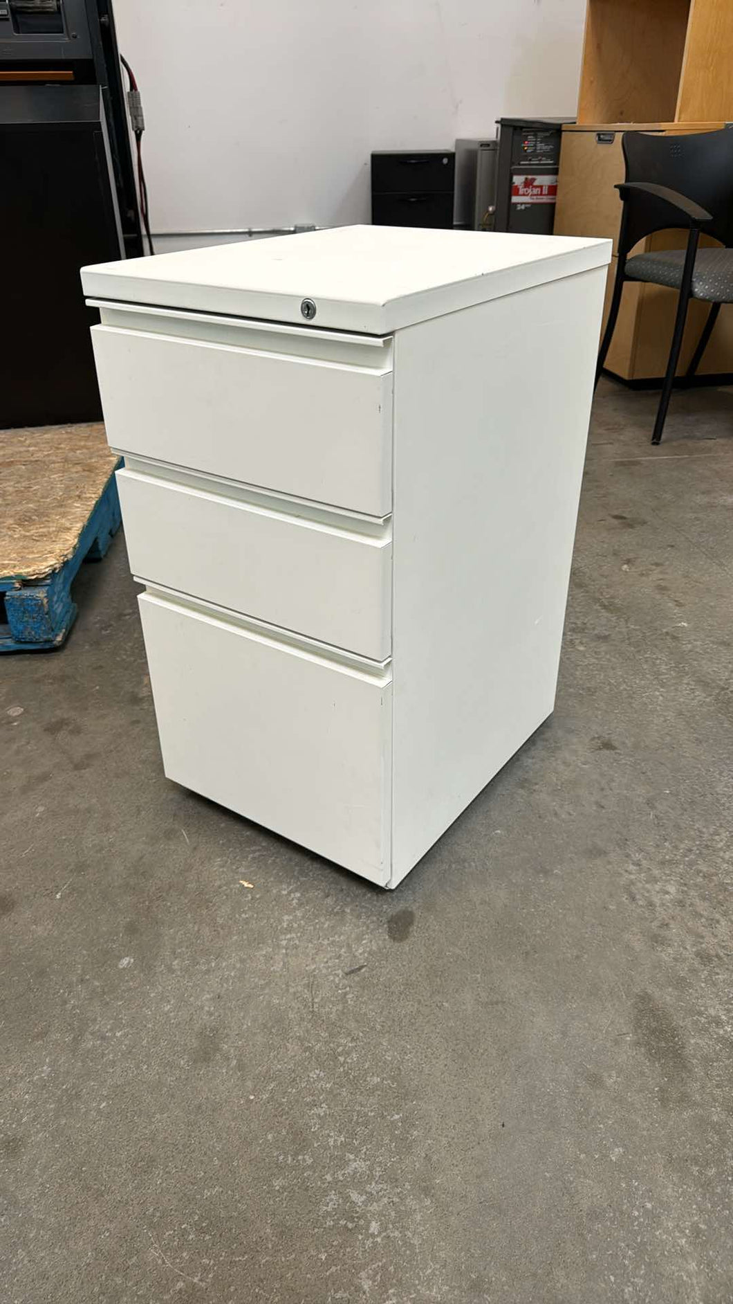 Used White Herman Miller 3 Drawer Pedestal