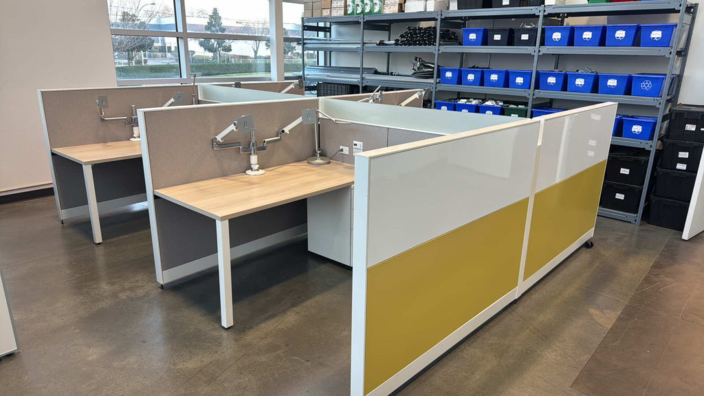 Steelcase Powered Workstation Pods (60” x 30”) with Monitor Arm, Light & Pedestal