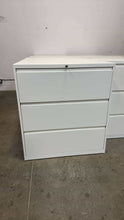 Load image into Gallery viewer, Used 3 Drawer White Haworth Lateral Cabinets
