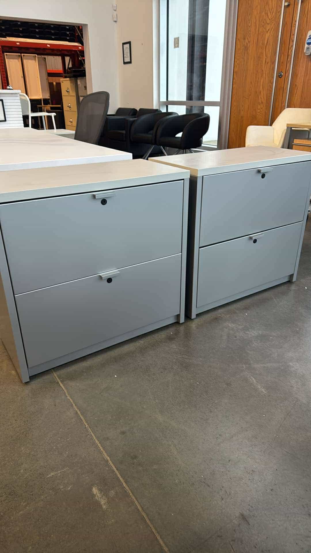 Knoll 2-Drawer File Cabinet with Wood Top