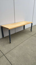 Load image into Gallery viewer, Used Custom Wood Door Rolling Table w/ Herman Miller Legs
