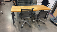 Load image into Gallery viewer, Used Custom Wood Door Rolling Table w/ Herman Miller Legs
