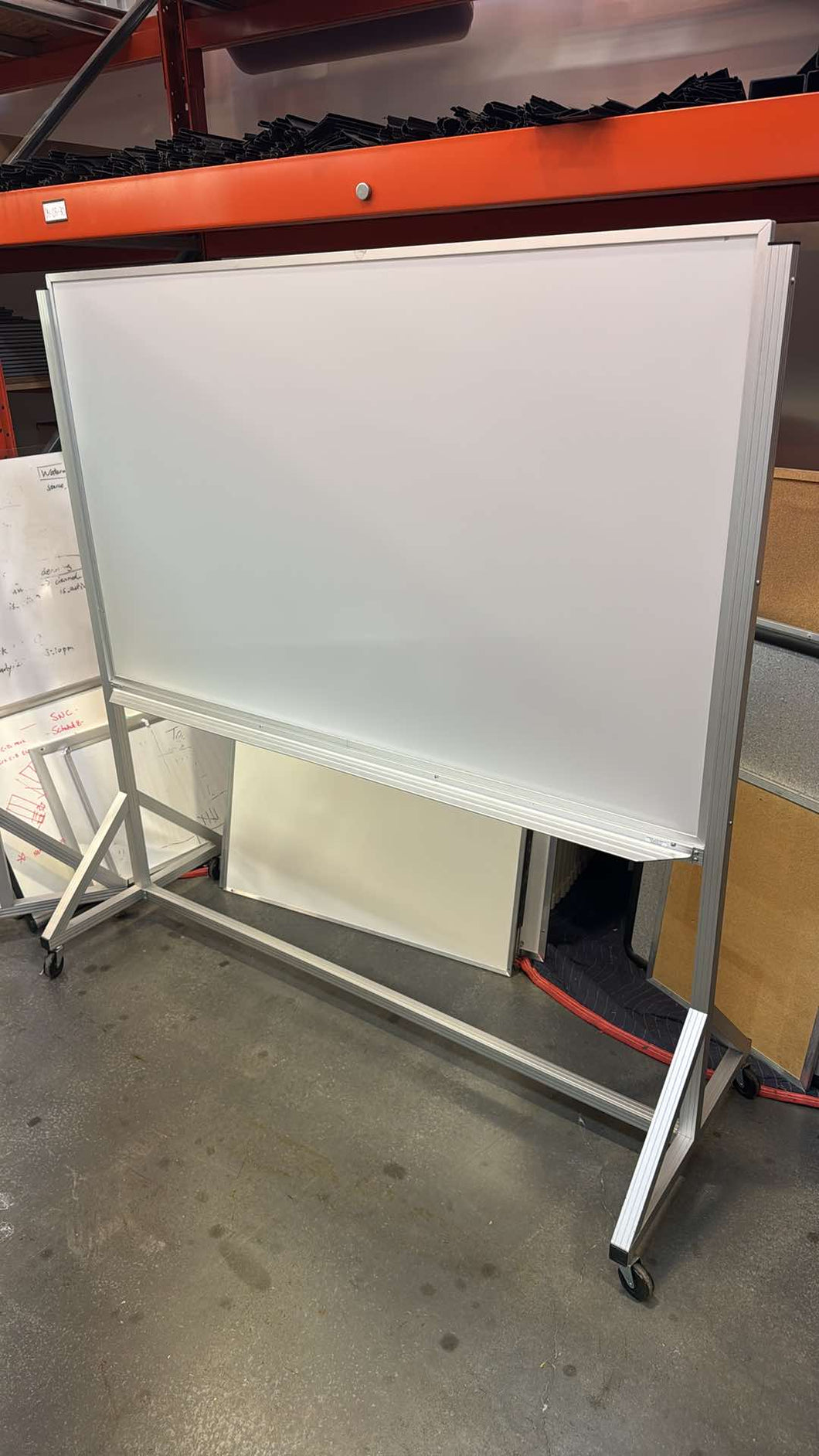 Used Magnetic 5 Ft Rolling Whiteboard