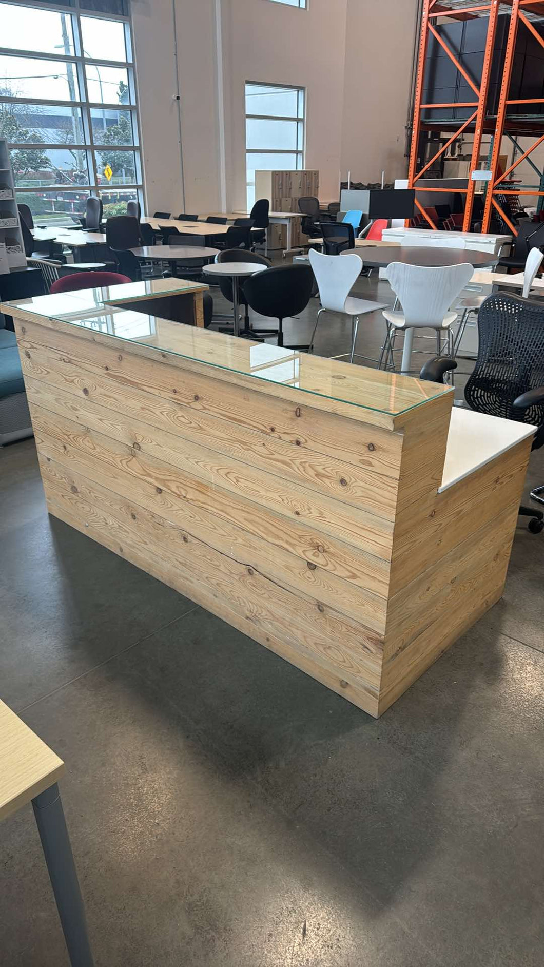 Used Reception Desk w/ Glass Top