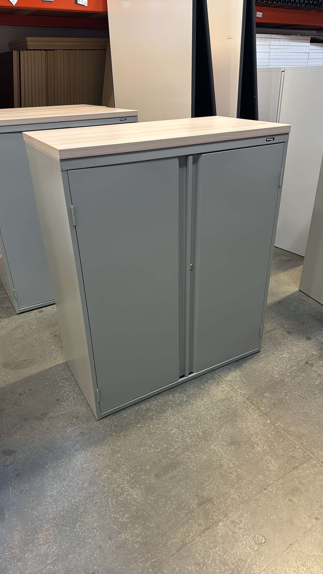 Offices 2 Go 2 Door Storage Cabinet w/ Wood Top