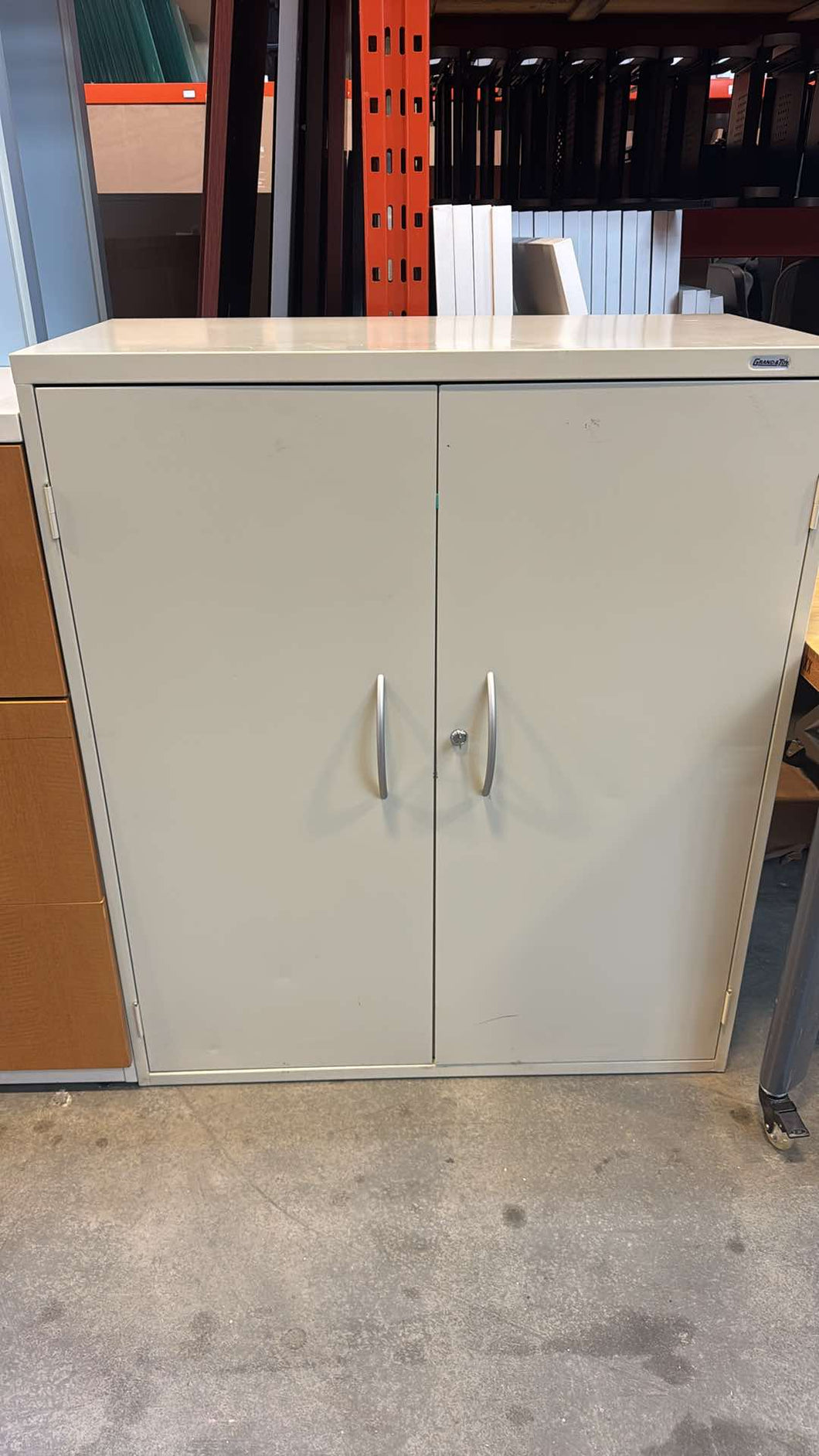 Used 2 Door Locking Metal Stationary Cabinet