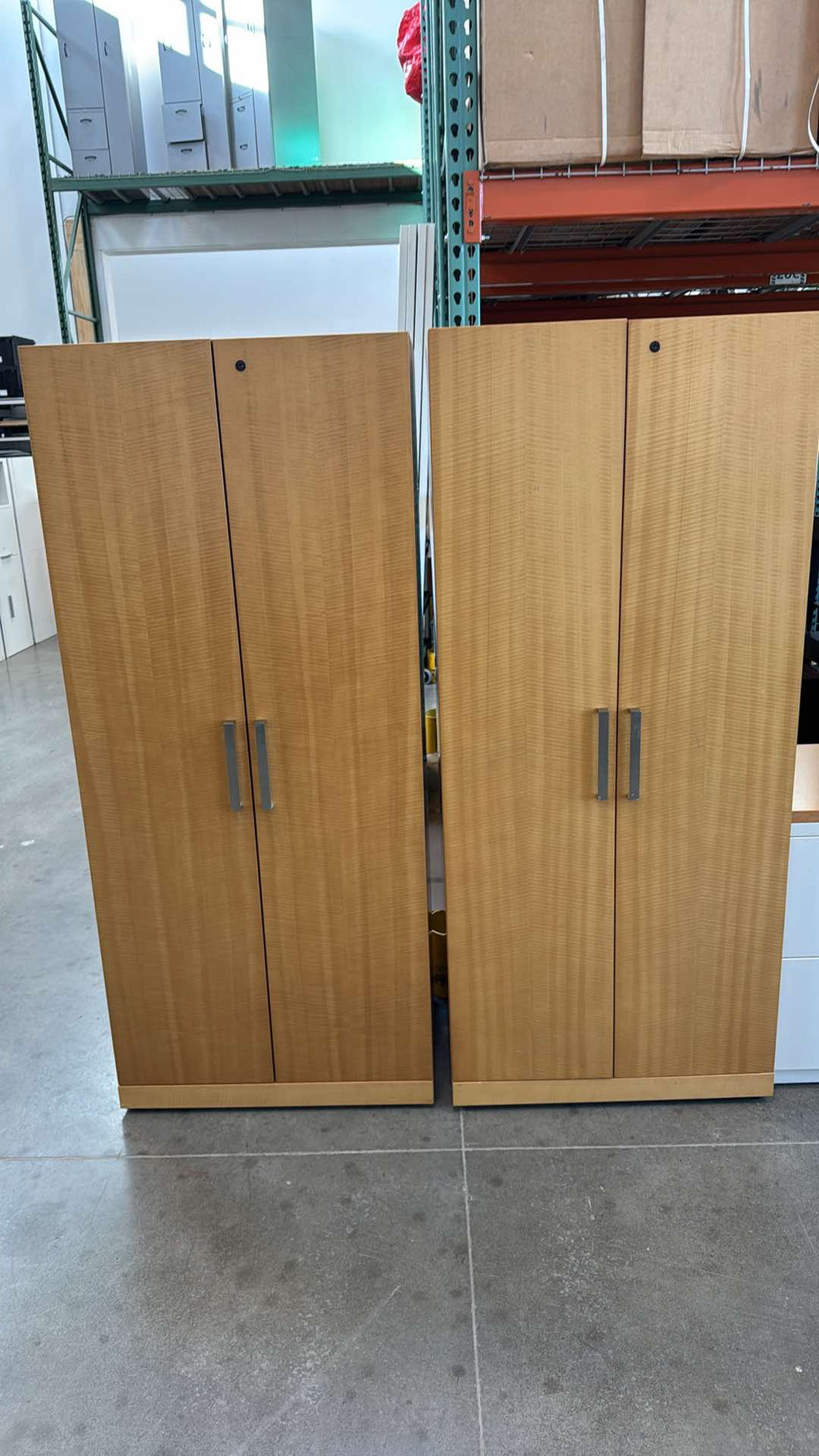 Used Haworth Wood Wardrobe Storage Cabinet