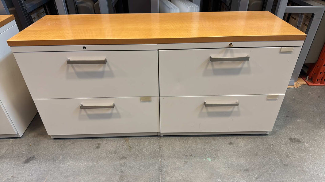 Used Haworth Lateral Cabinet w/ Wood Top