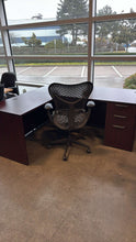 Load image into Gallery viewer, Used Mahogany L-Shape Office Desk
