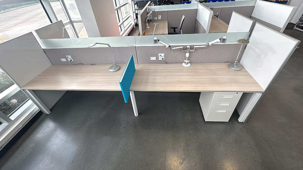 Steelcase Powered Modular Workstations (72" x 30" with Monitor Arm, Light & Pedestal