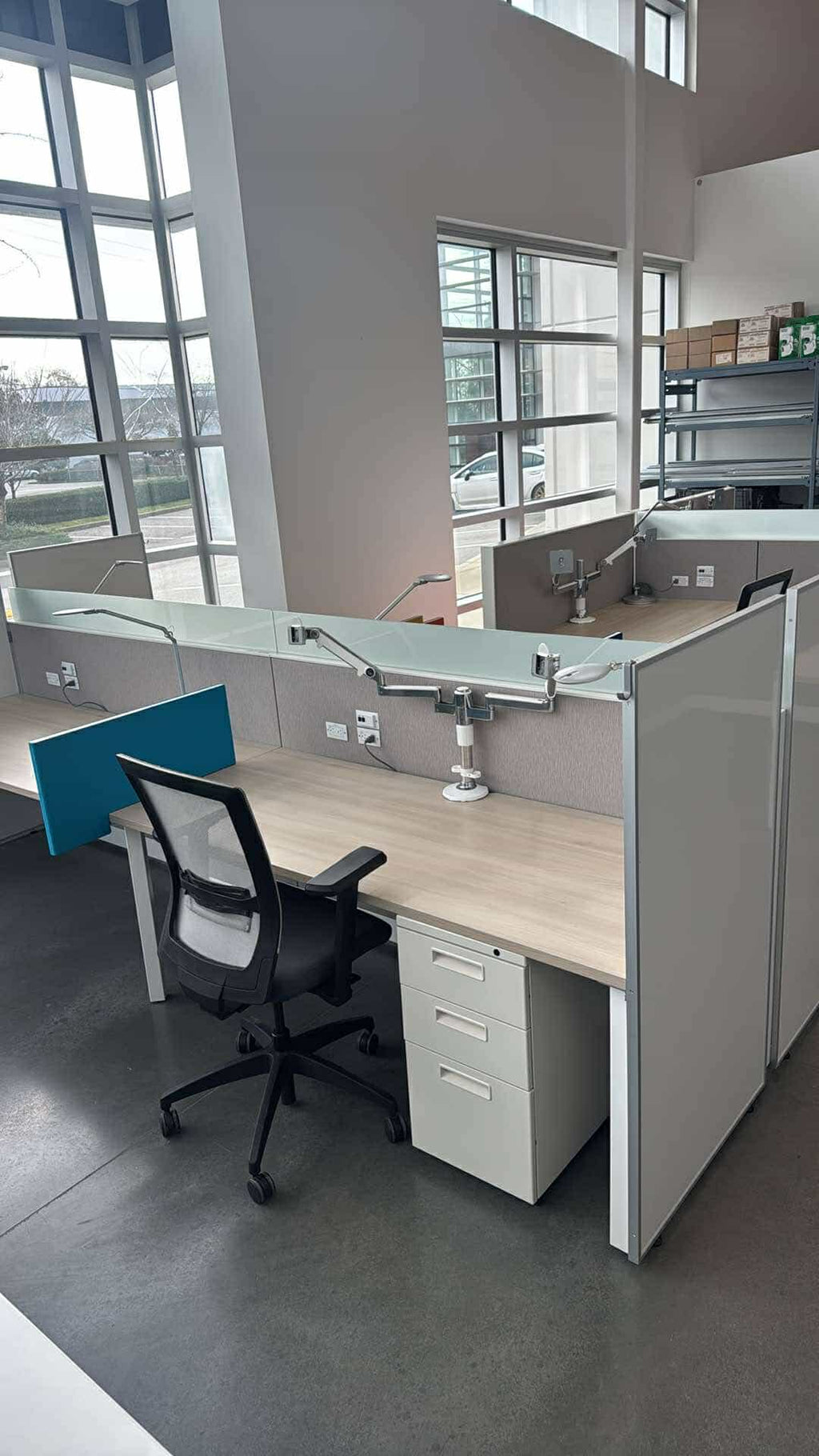 Steelcase Powered Modular Workstations (72" x 30" with Monitor Arm, Light & Pedestal