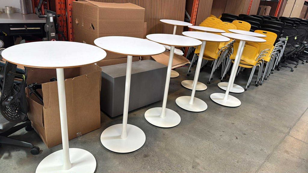 Standing/Bar Height Bistro Round Table (White Finish) - 24"