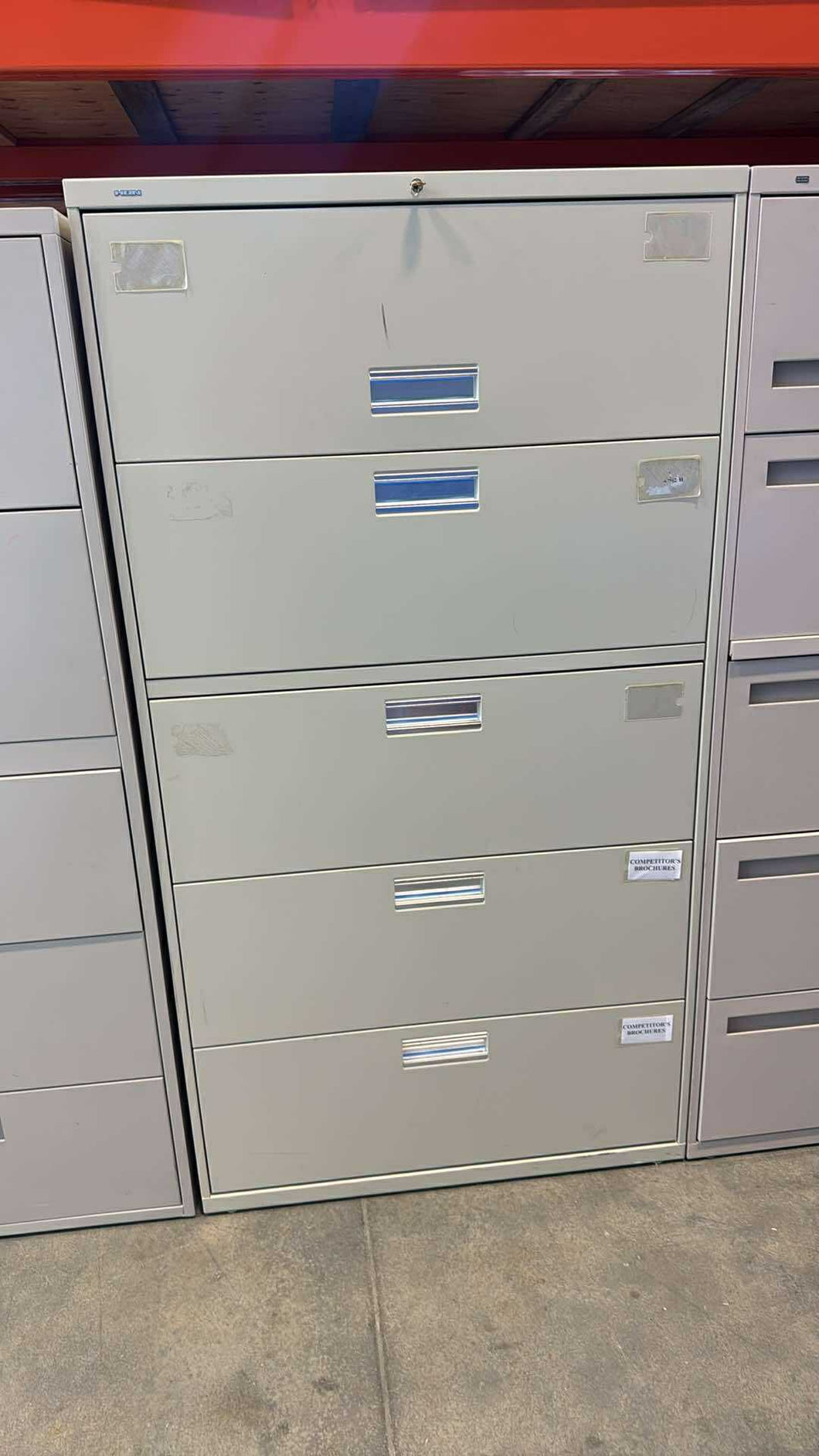 Used Hon 5 Drawer Lateral File Cabinet w/ key