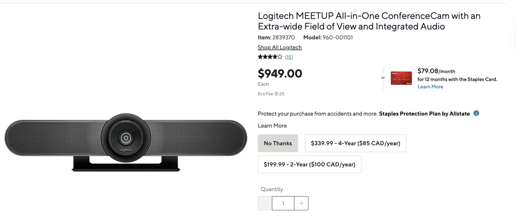 Logitech MeetUp 4K All-in-One Conference Camera