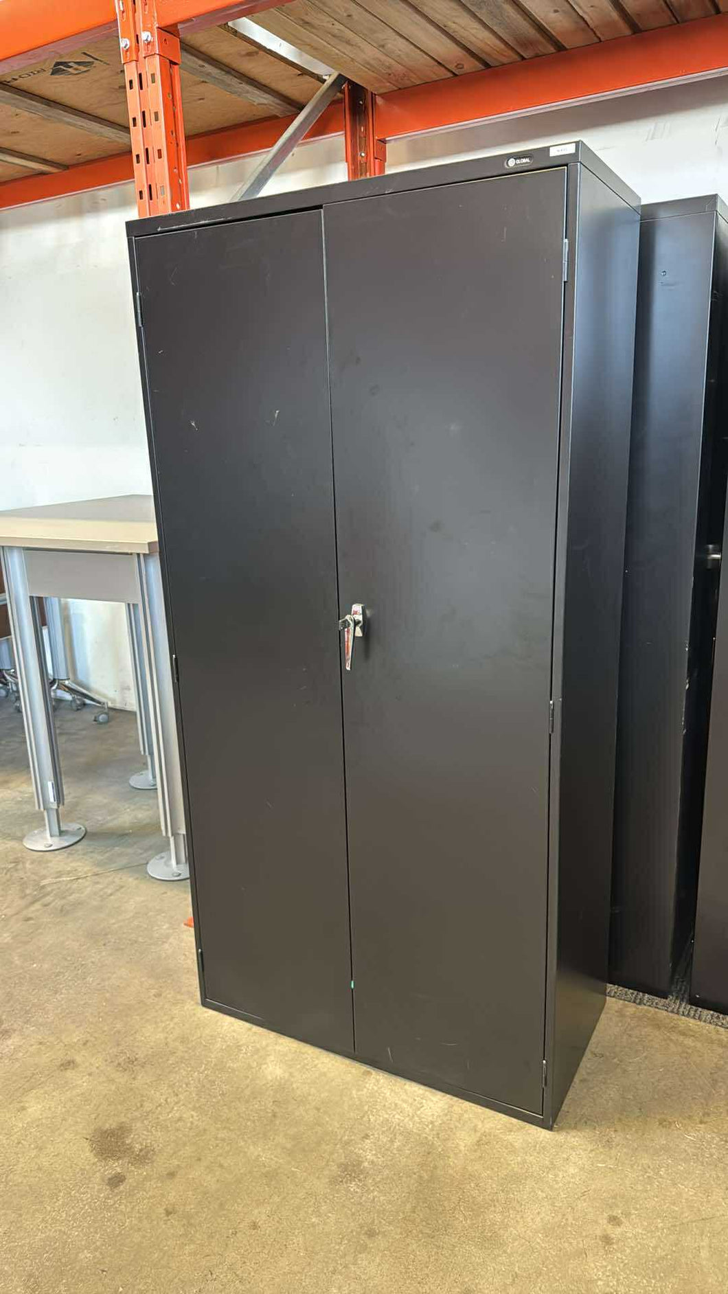 Used Global Black 2 Door Storage Cabinets