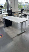 Load image into Gallery viewer, Used White Steelcase Desks w/ Attached Storage
