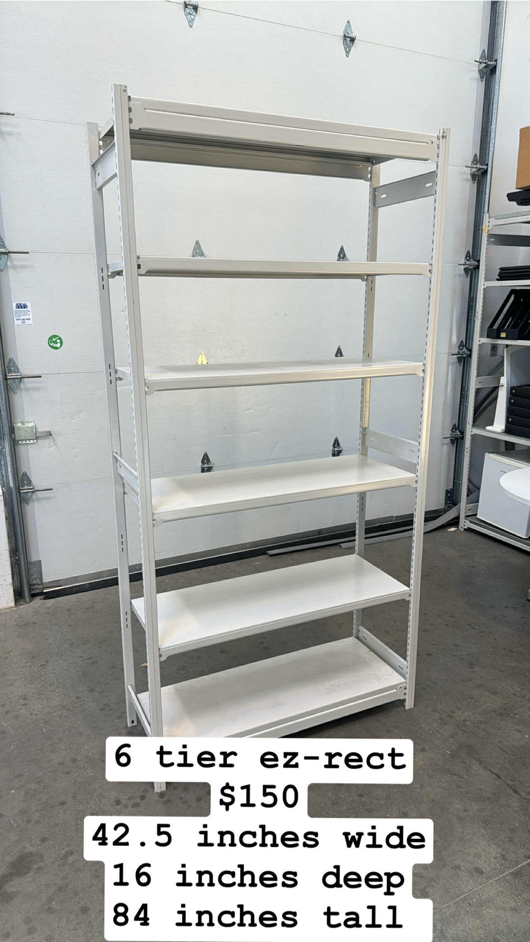 Used Industrial Metal EZ-Rect Adjustable Shelving