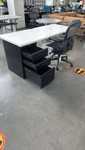 Load image into Gallery viewer, Used White Steelcase Desks w/ Attached Storage
