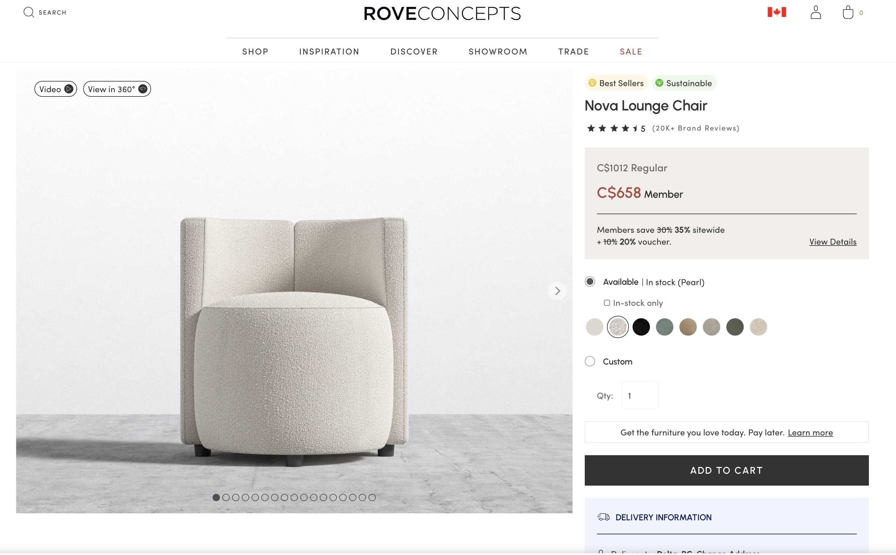 Rove Concepts Nova Bouclé Lounge Chair