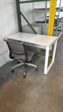 Load image into Gallery viewer, Used U-Line White Office Desk w/ Modesty Panel
