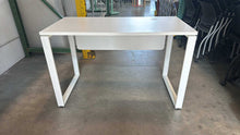 Load image into Gallery viewer, Used U-Line White Office Desk w/ Modesty Panel
