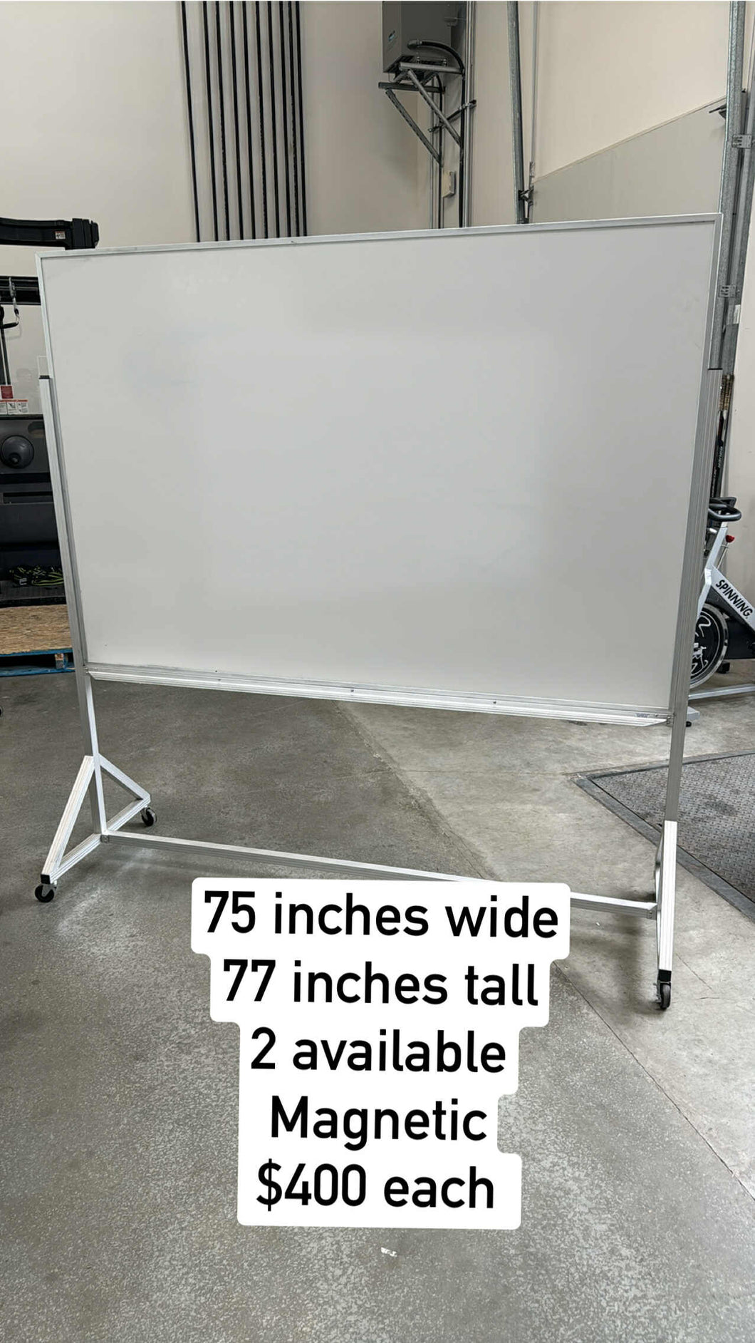 Used Rolling Magnetic Whiteboard