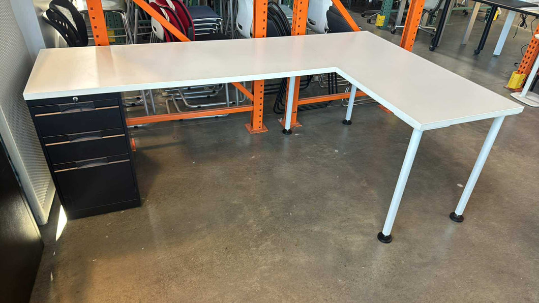 Used Herman Miller L-Shape Desk w/ Attached Storage