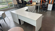 Load image into Gallery viewer, Used Modern White L-Shape Desk
