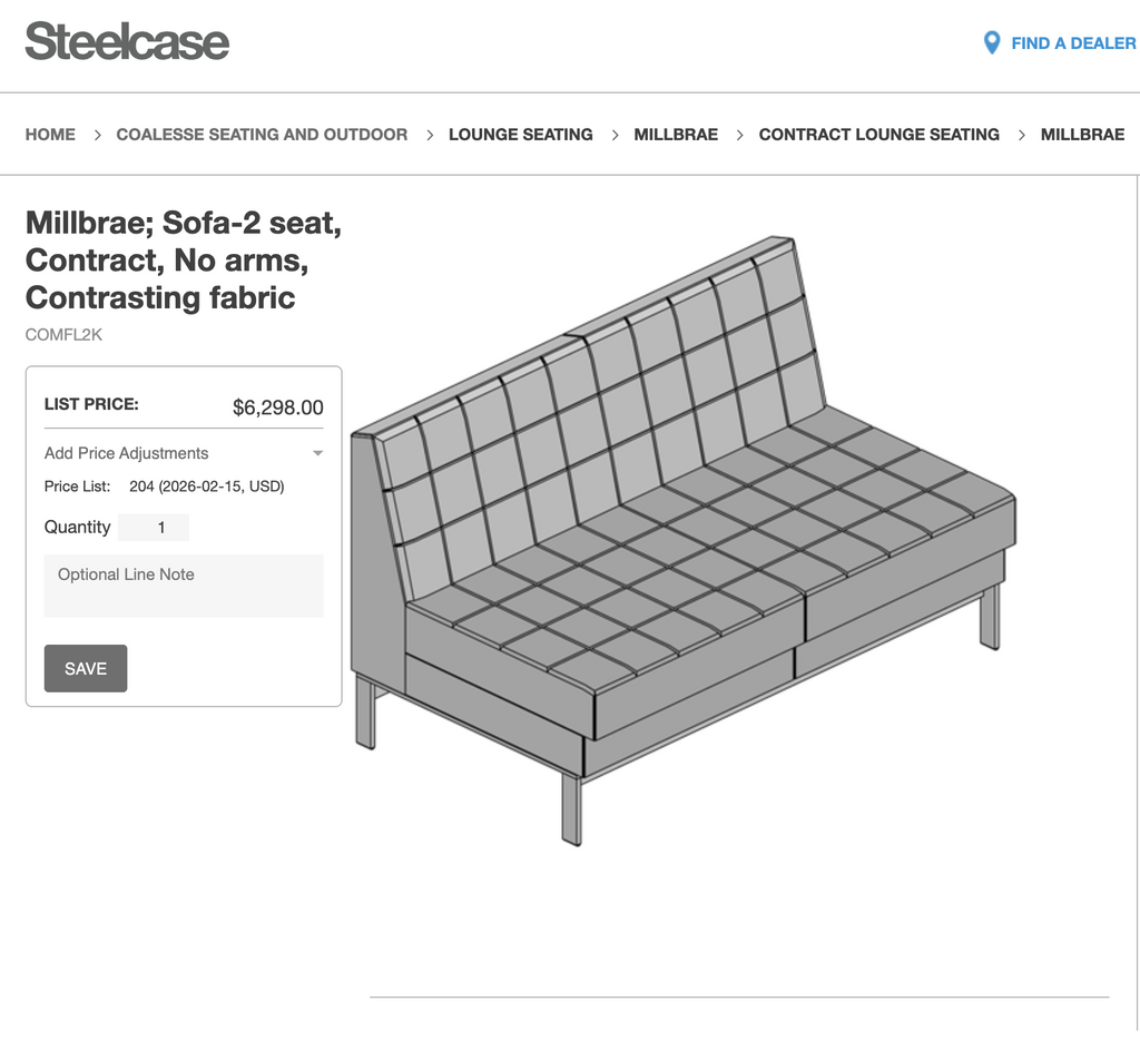 Steelcase Coalesse Millbrae Contract Lounge Bench - Premium Commercial Seating