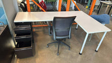 Load image into Gallery viewer, Used Herman Miller L-Shape Desk w/ Attached Storage
