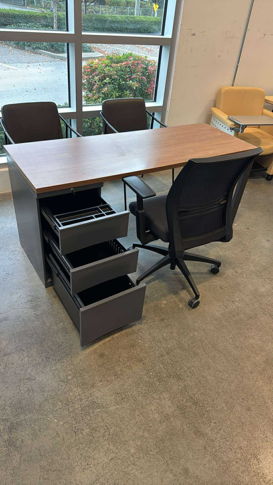 Used Herman Miller 66x24 Desk w/ Attached Storage