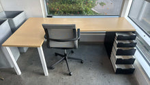 Load image into Gallery viewer, Used Herman Miller L-Shape Desk w/ Ikea Alex Storage
