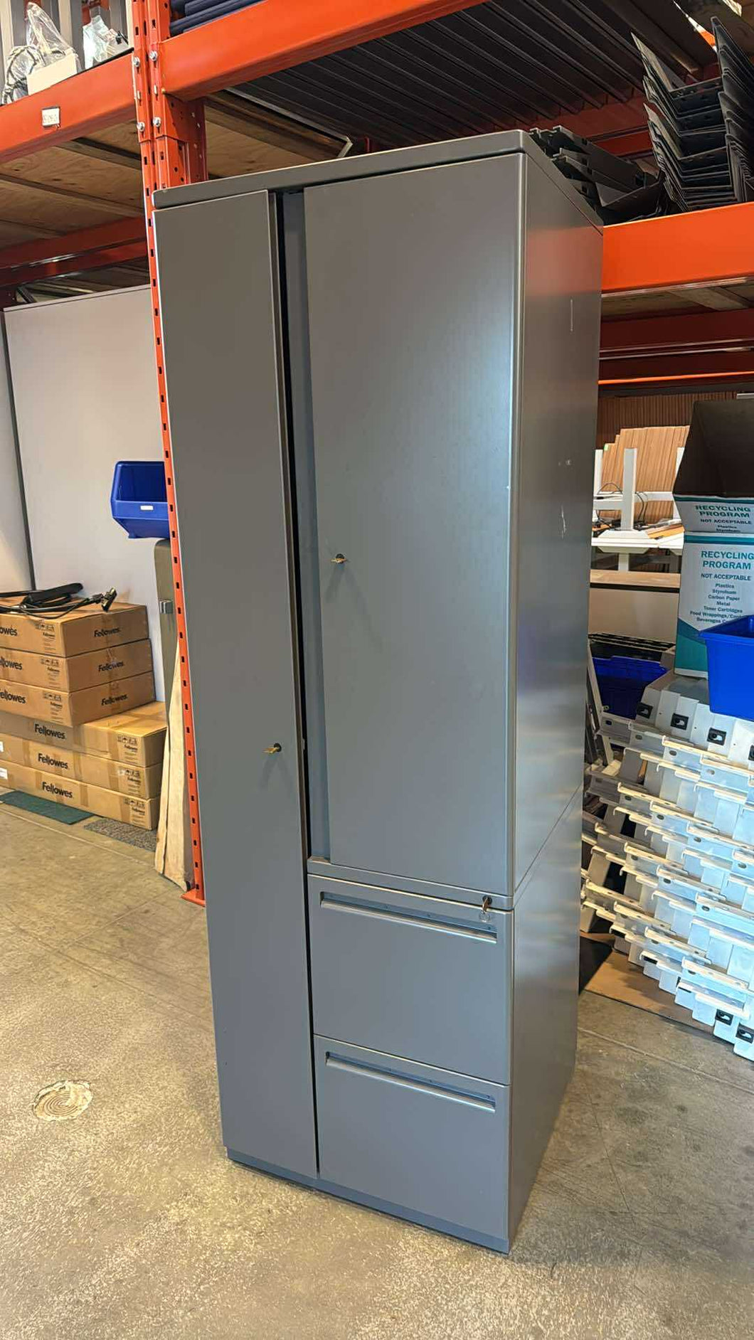 Used Haworth Steel Combo Storage Cabinet