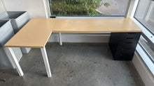 Load image into Gallery viewer, Used Herman Miller L-Shape Desk w/ Ikea Alex Storage
