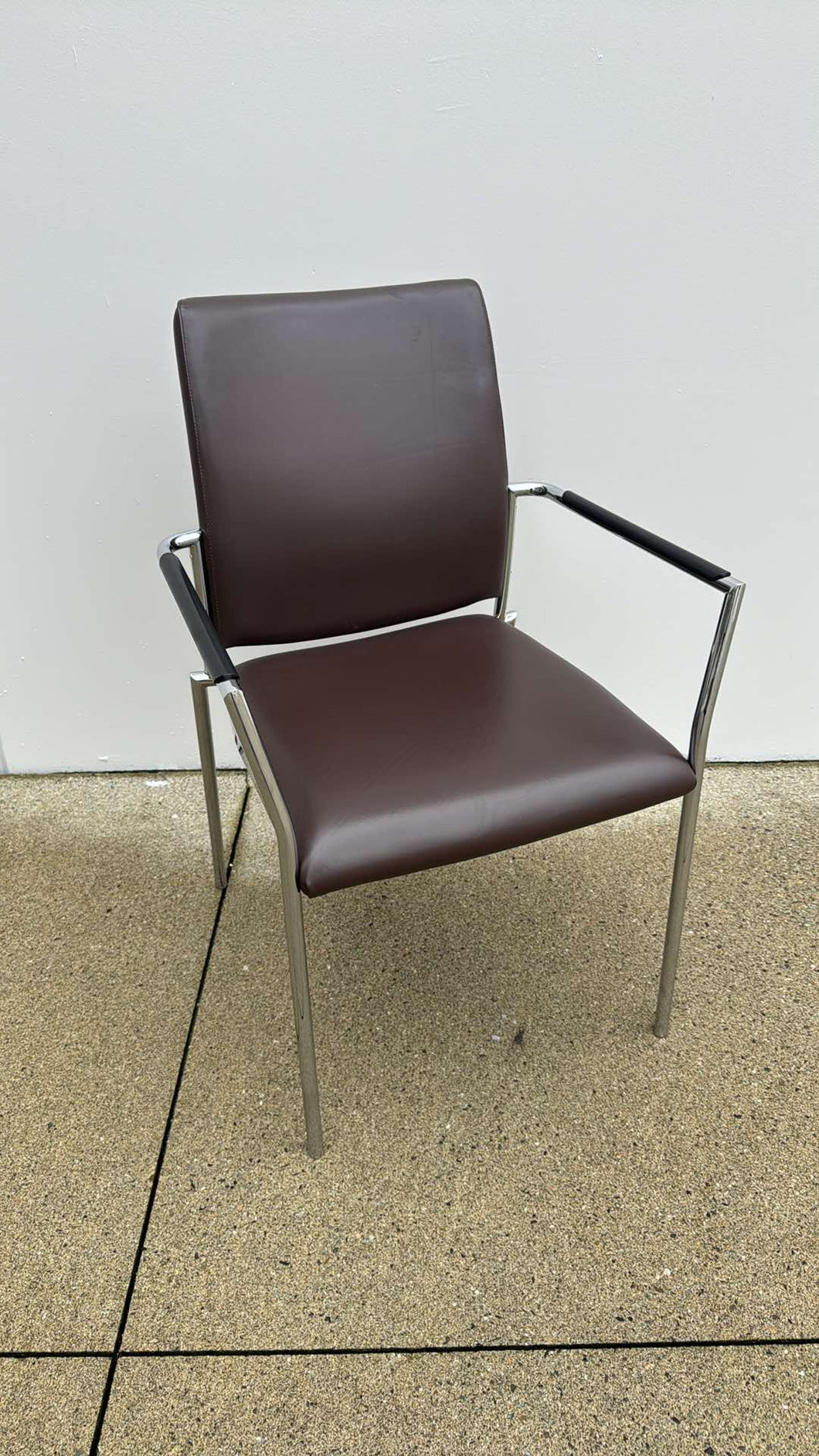 Used Global Chrome Leather Frame Guest Chairs