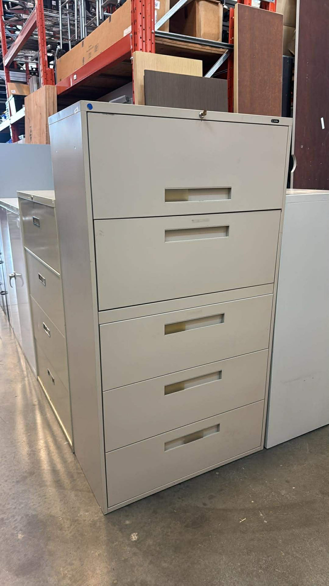 Used Global 5 Drawer Lateral Cabinet w/ Key