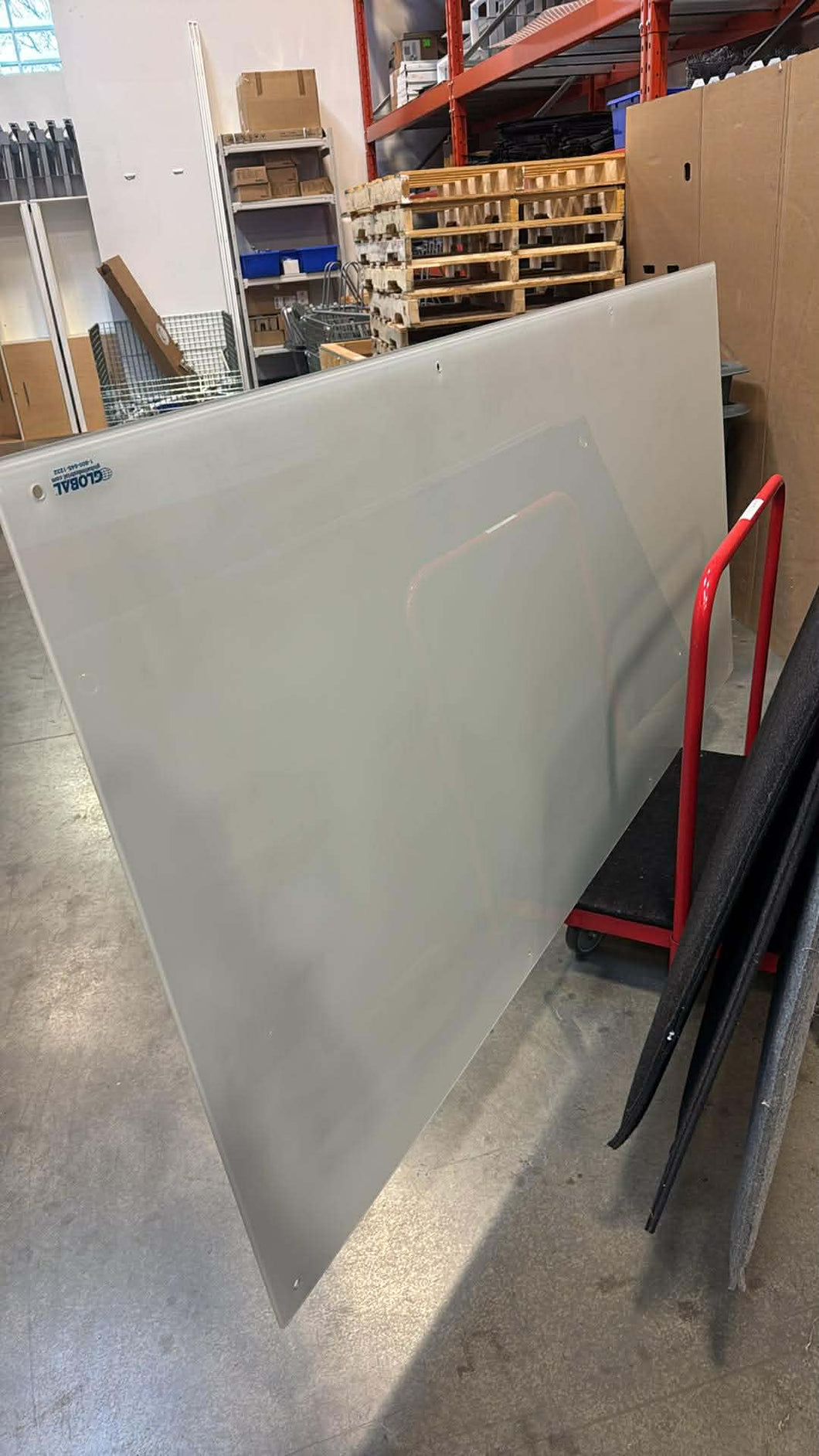 Used Global Industrial Frosted Glass Dry Erase Board – 96