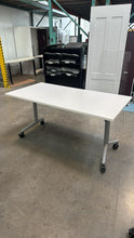 Load image into Gallery viewer, Used White Flip Top Rolling Tables
