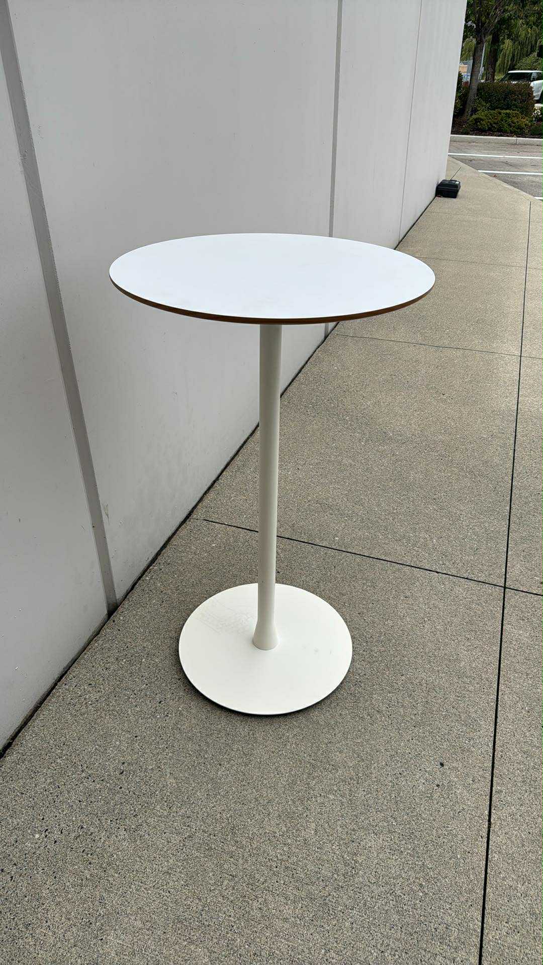 Standing/Bar Height Bistro Round Table (White Finish) - 24"