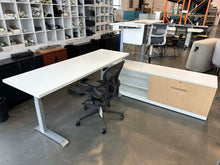 Load image into Gallery viewer, Used Steelcase Sit-Stand Desk with David Lane Credenza – L-Shape Workstation
