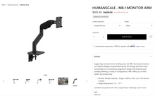 Load image into Gallery viewer, Used Humanscale M8.1 Monitor Arms
