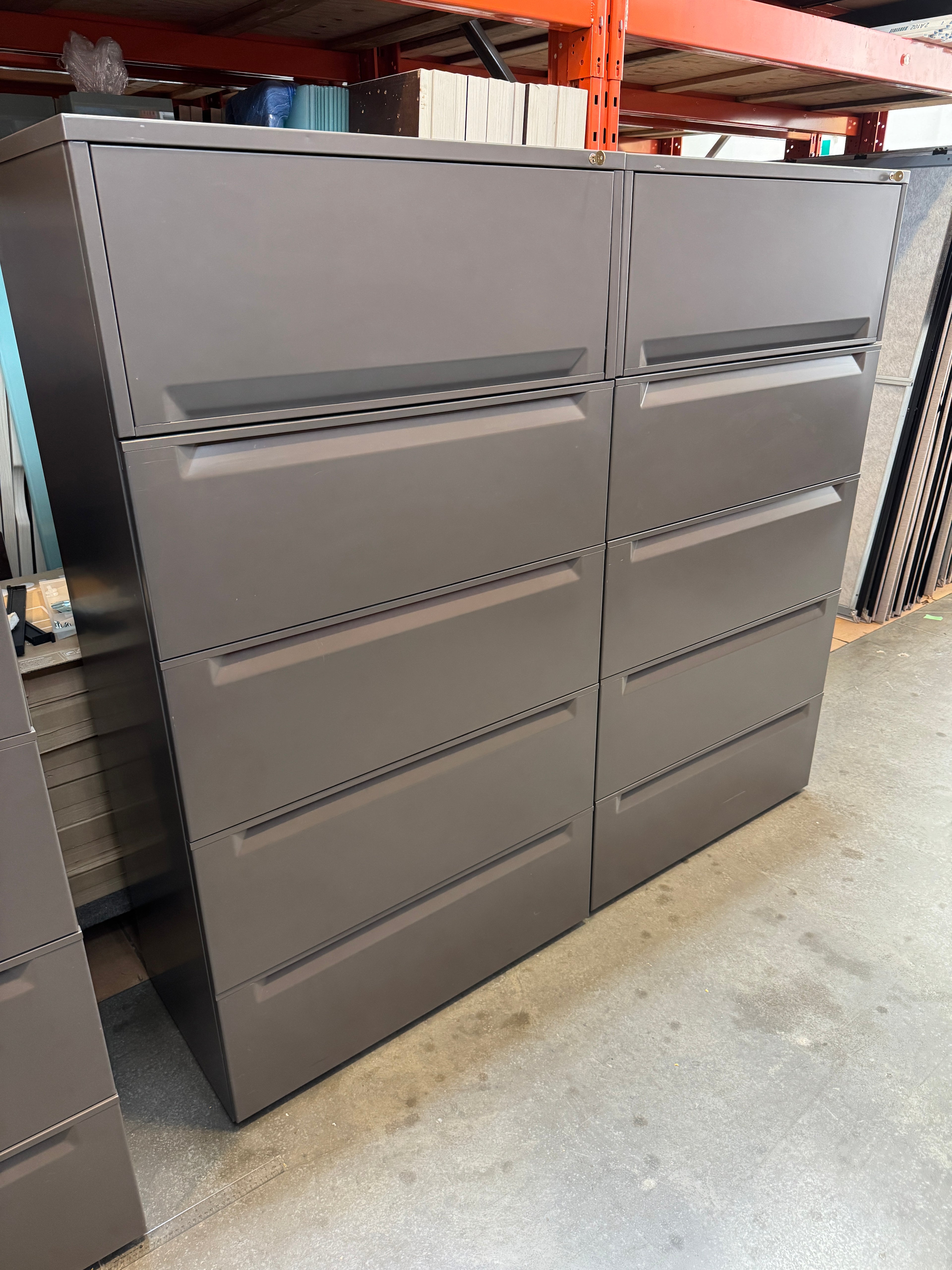 Herman Miller 5 Drawer Lateral Filing Cabinet w/ Key – Graphite Grey
