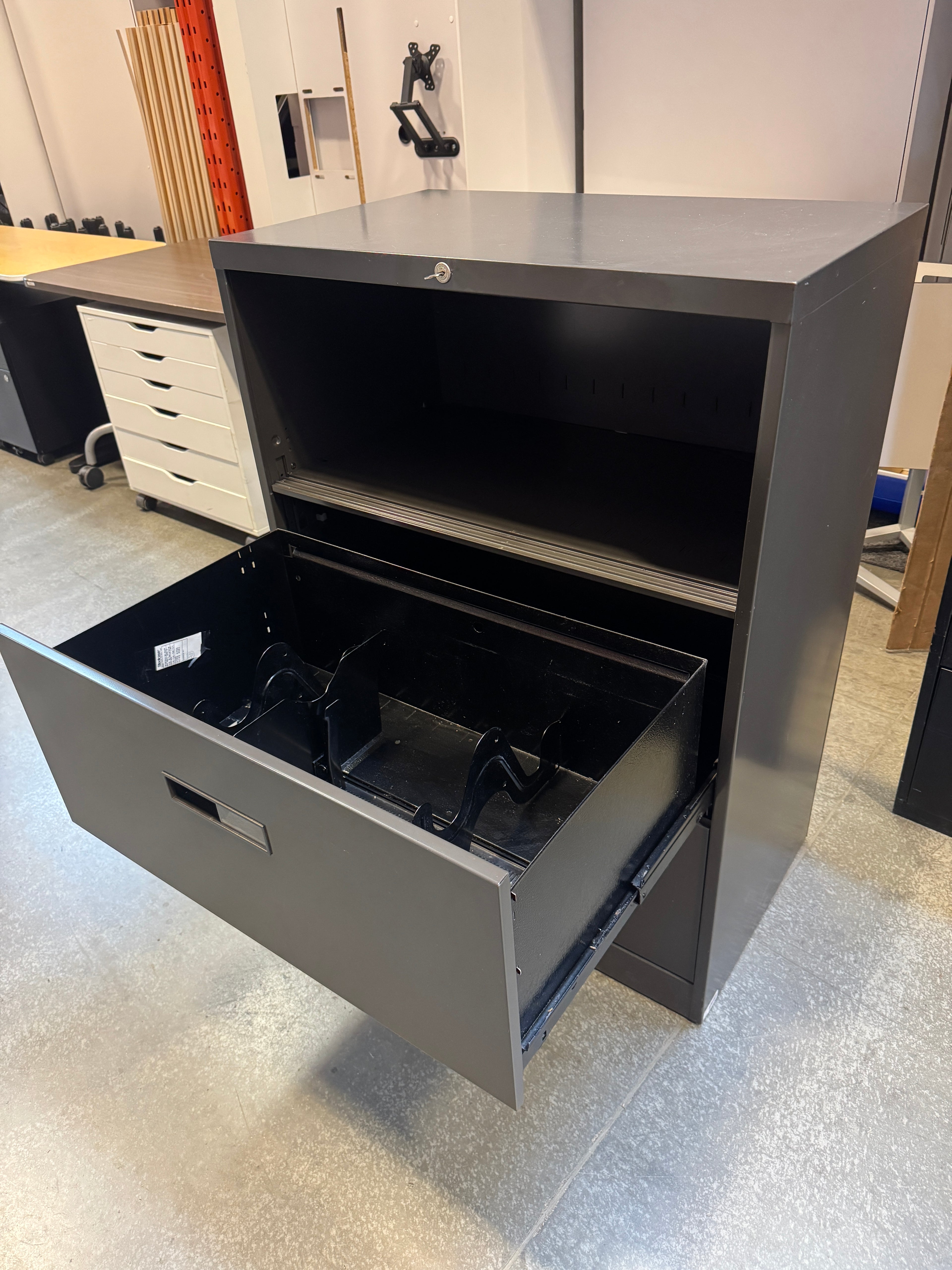 Steelcase Locking Lateral Filing Cabinet with Open Storage