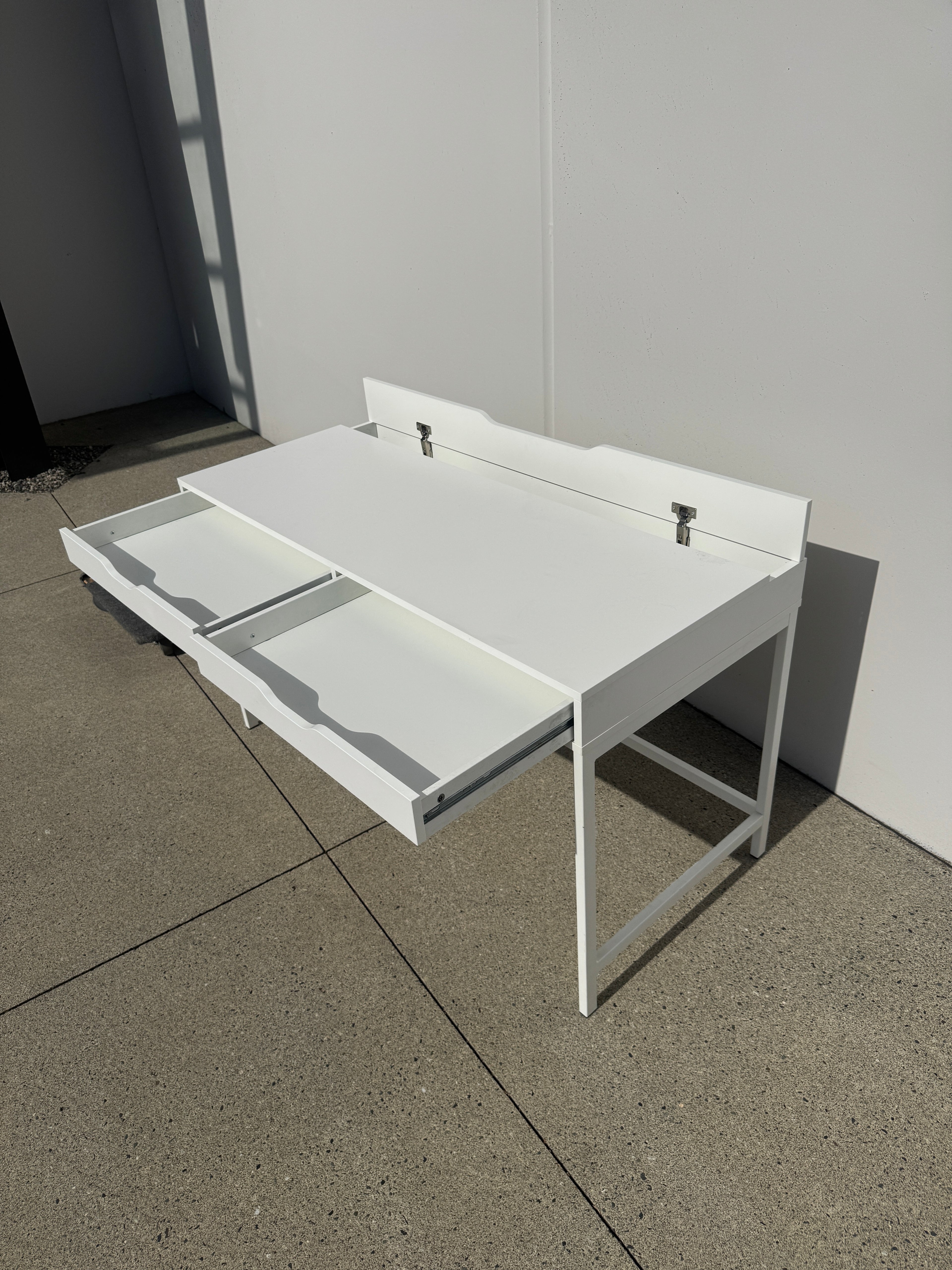 White Ikea Alex Desk w/ Storage
