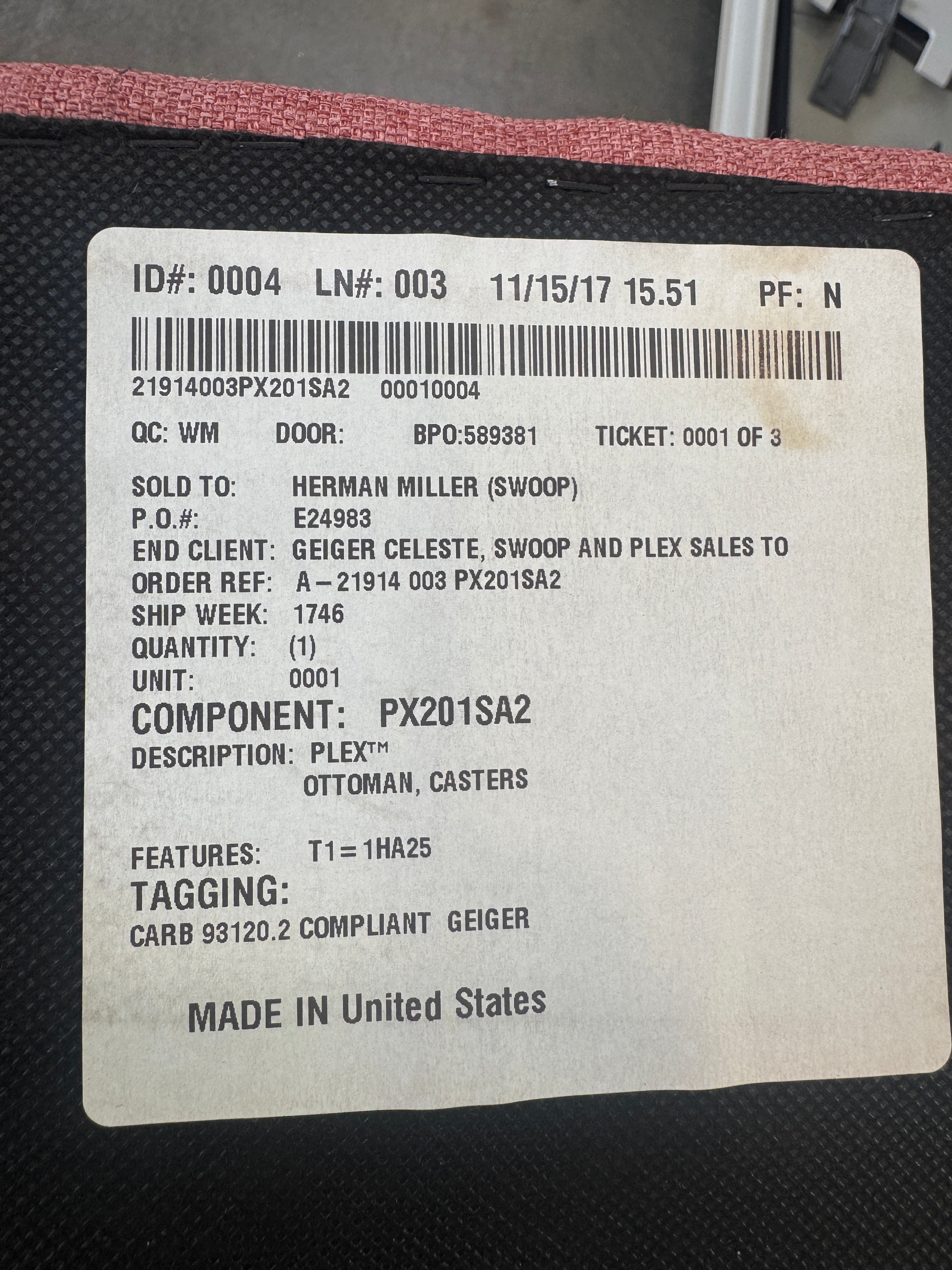 Authentic Herman Miller / Geiger Plex Rolling Ottomans