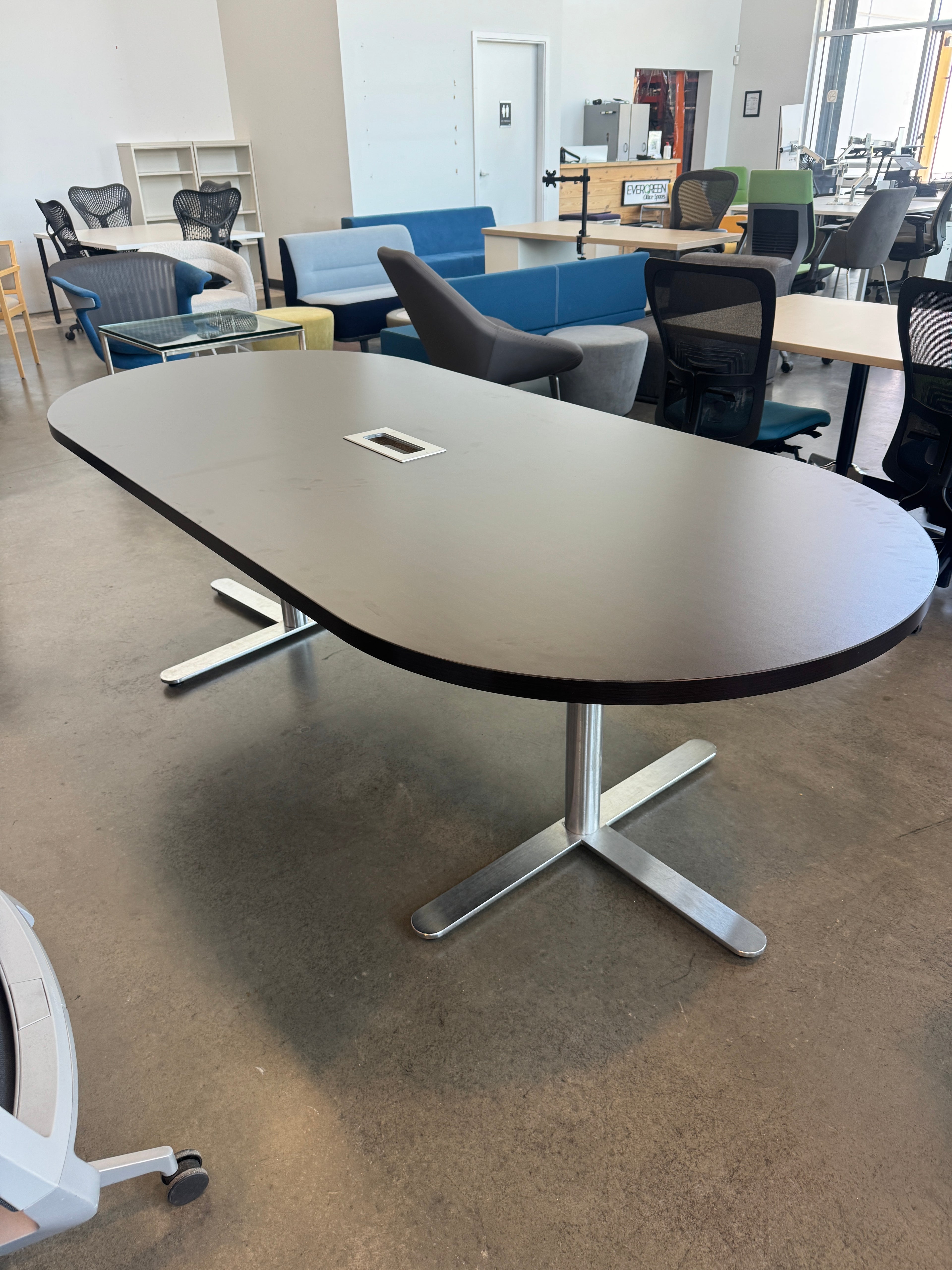 Modern 8 Foot Espresso Boardroom / Conference Table
