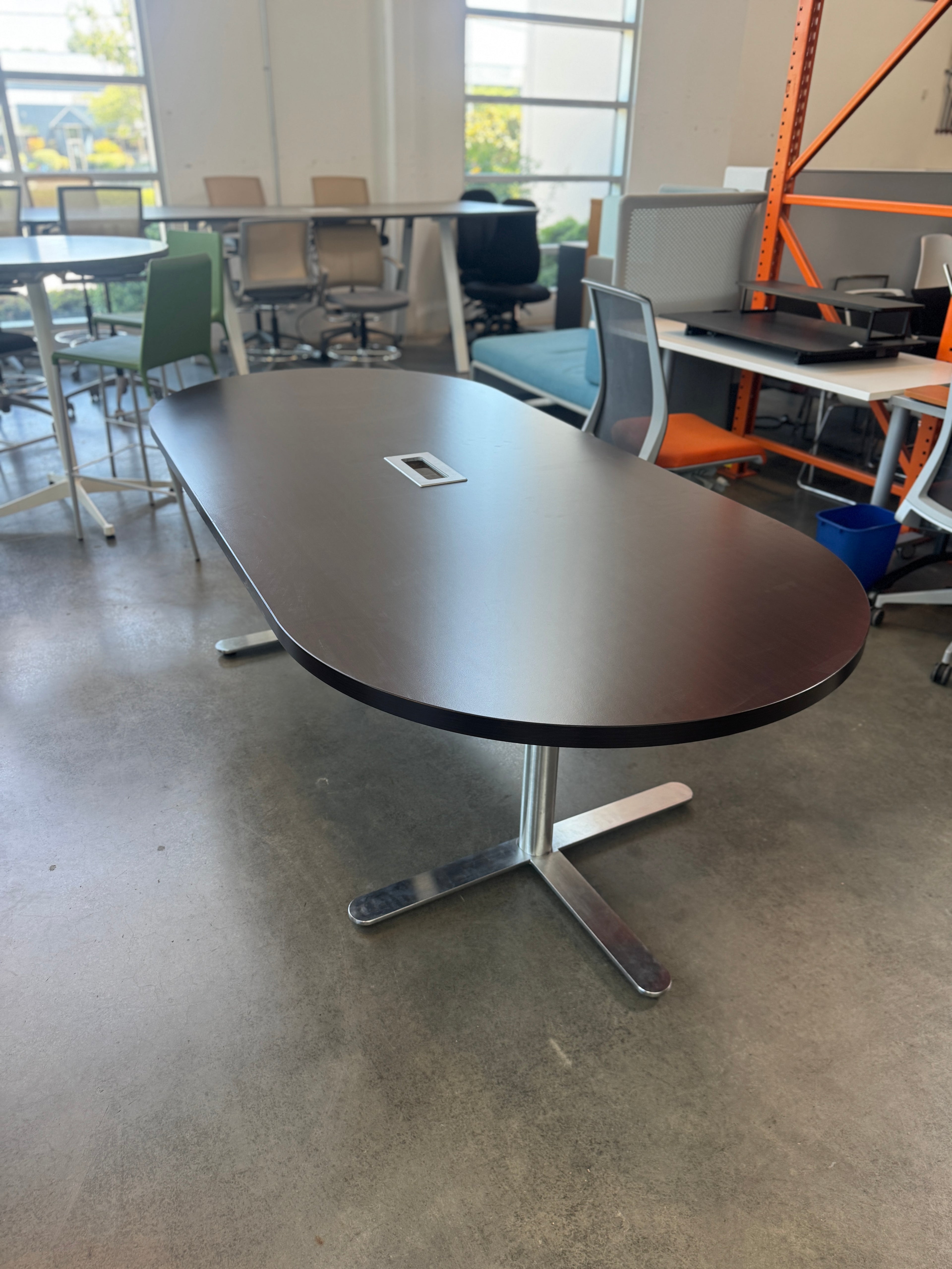 Modern 8 Foot Espresso Boardroom / Conference Table