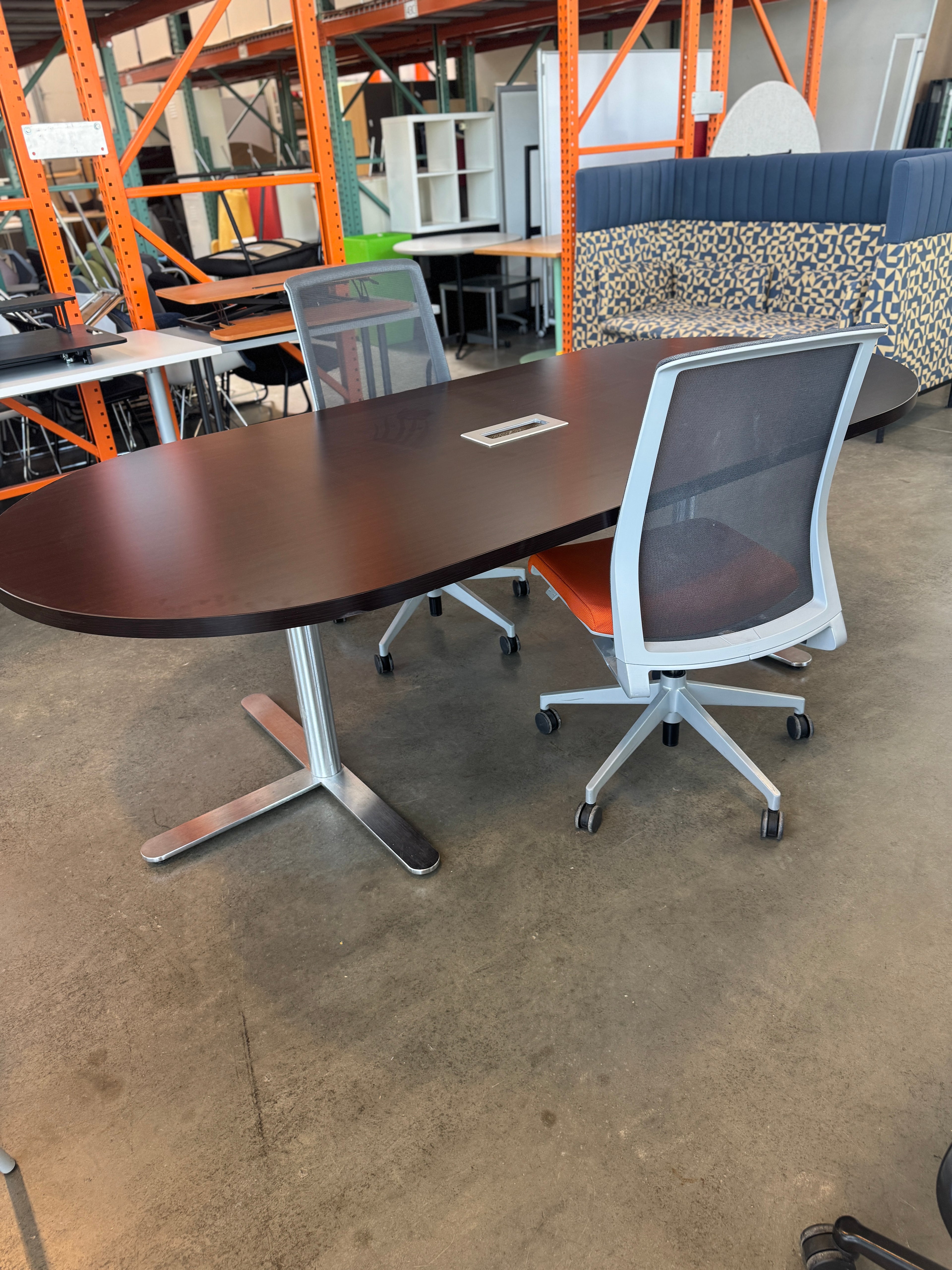 Modern 8 Foot Espresso Boardroom / Conference Table