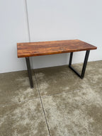 Rustic Solid Wood Desk with Steel Legs – Handcrafted Industrial Style