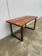 Rustic Solid Wood Desk with Steel Legs – Handcrafted Industrial Style